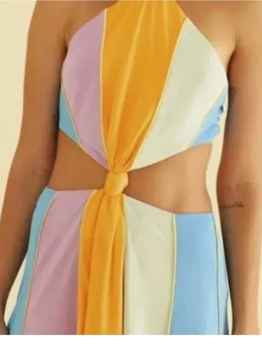 Farm Rio Cutout Color-Block Jersey Midi Dress Size Large NWT - Picture 4 of 9